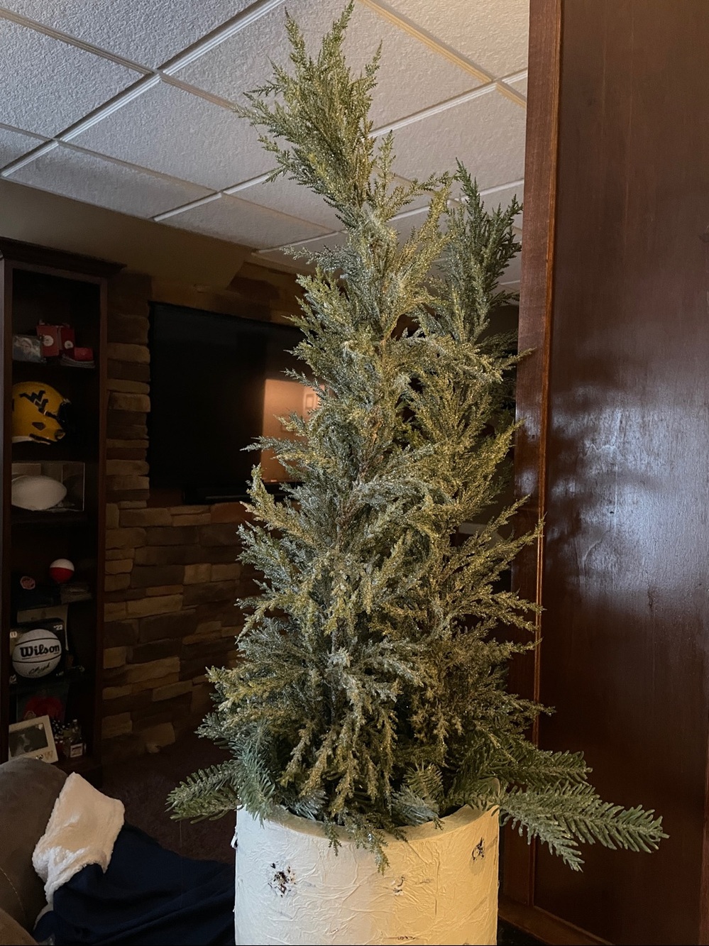 Pier 1 Green Artificial Cedar Pine in White Pot